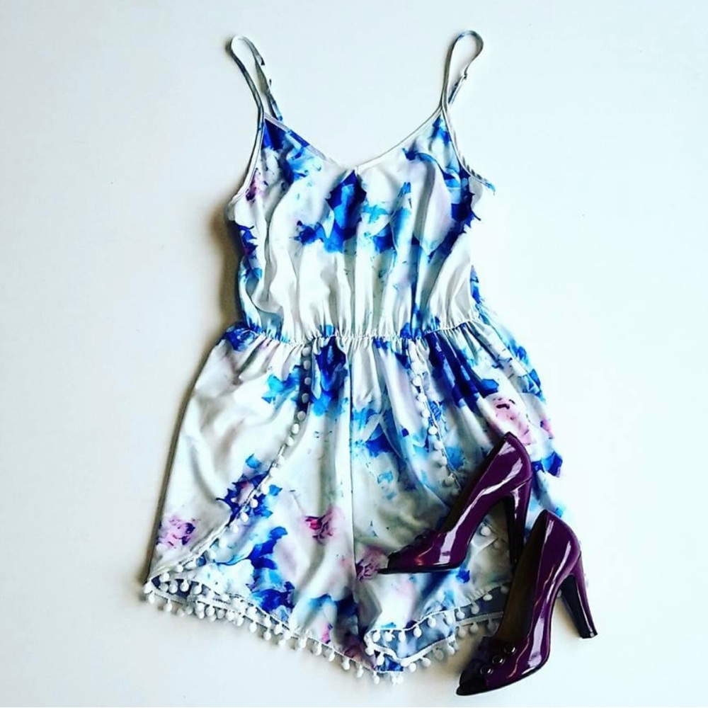 Tie Dye Style Romper with Adjustable Straps Size Small